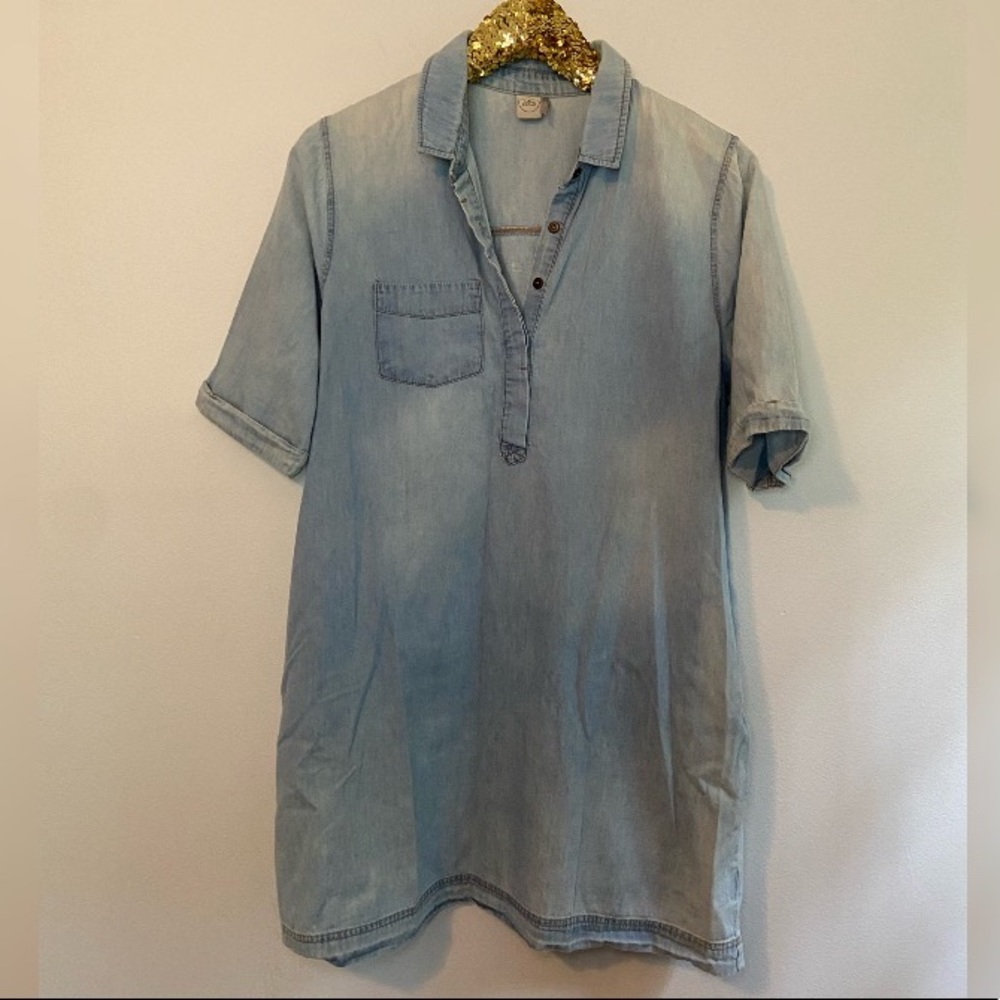 Anthropologie Paper Crane Chambray Dress Size Large
